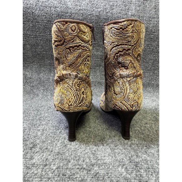 Mudd Aniston Womens Size 8M Brown Tapestry Lace-Up Ankle Boots - Picture 13 of 16
